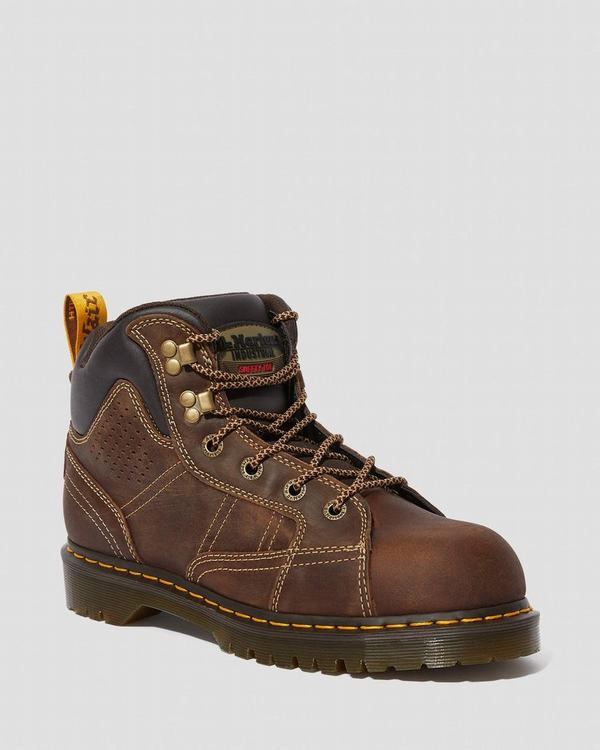 Dr Martens Dámské Pracovní Boty Stretton Steel Toe Tmavě Hnědé, CZ-924318